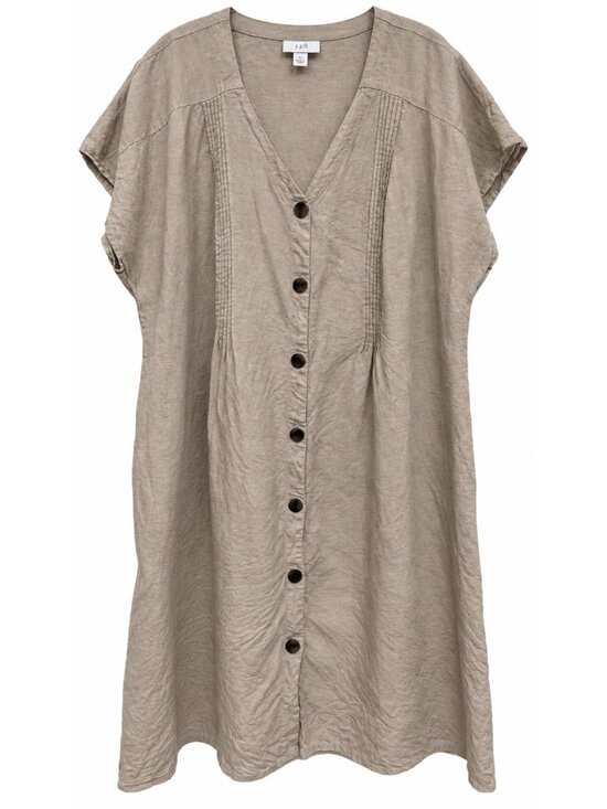 J. Jill Dresses & Skirts - J Jill Love Linen 100% Linen Button Front Midi Shirt Dress Sz 3X Taupe